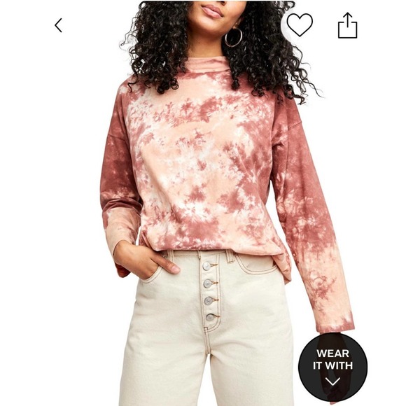 Free People Tied Dye Long Sleeve T-Shirt Size M NWT $148 MSRP - Picture 1 of 3